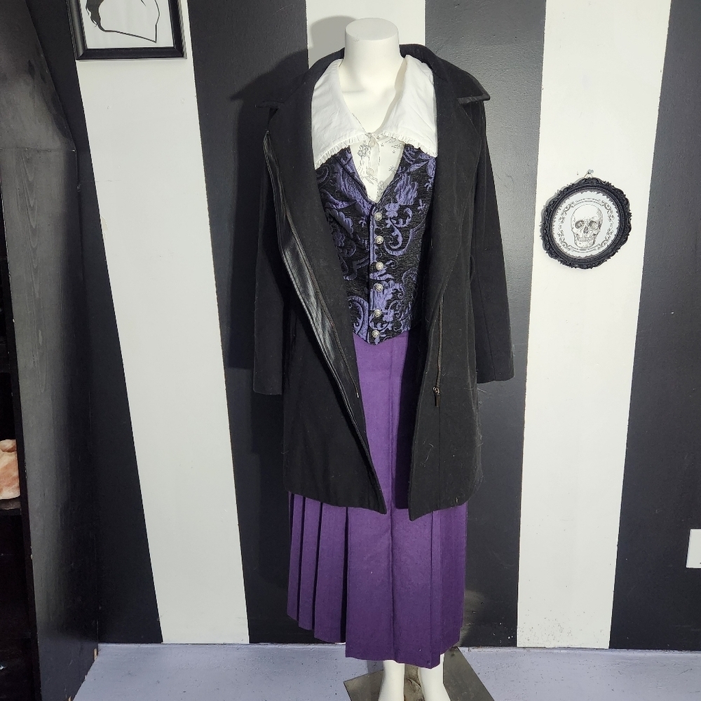 Vintage Purple Midi Pleated Skirt